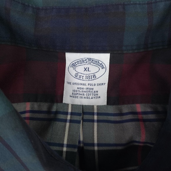 Brooks Brothers Shirt Mens XL Green Plaid Non Iron Supima Cotton Button Down - Picture 5 of 10